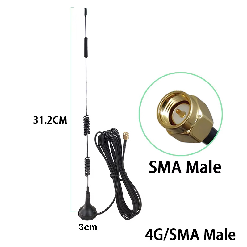 Eoth 1 2 stücke 4G LTE Antenne 15dbi SMA Männlich weiblich Anschluss Antenne 698-960/1700-2700Mhz IOT magnetische basis 3M Klar Sucker Antena