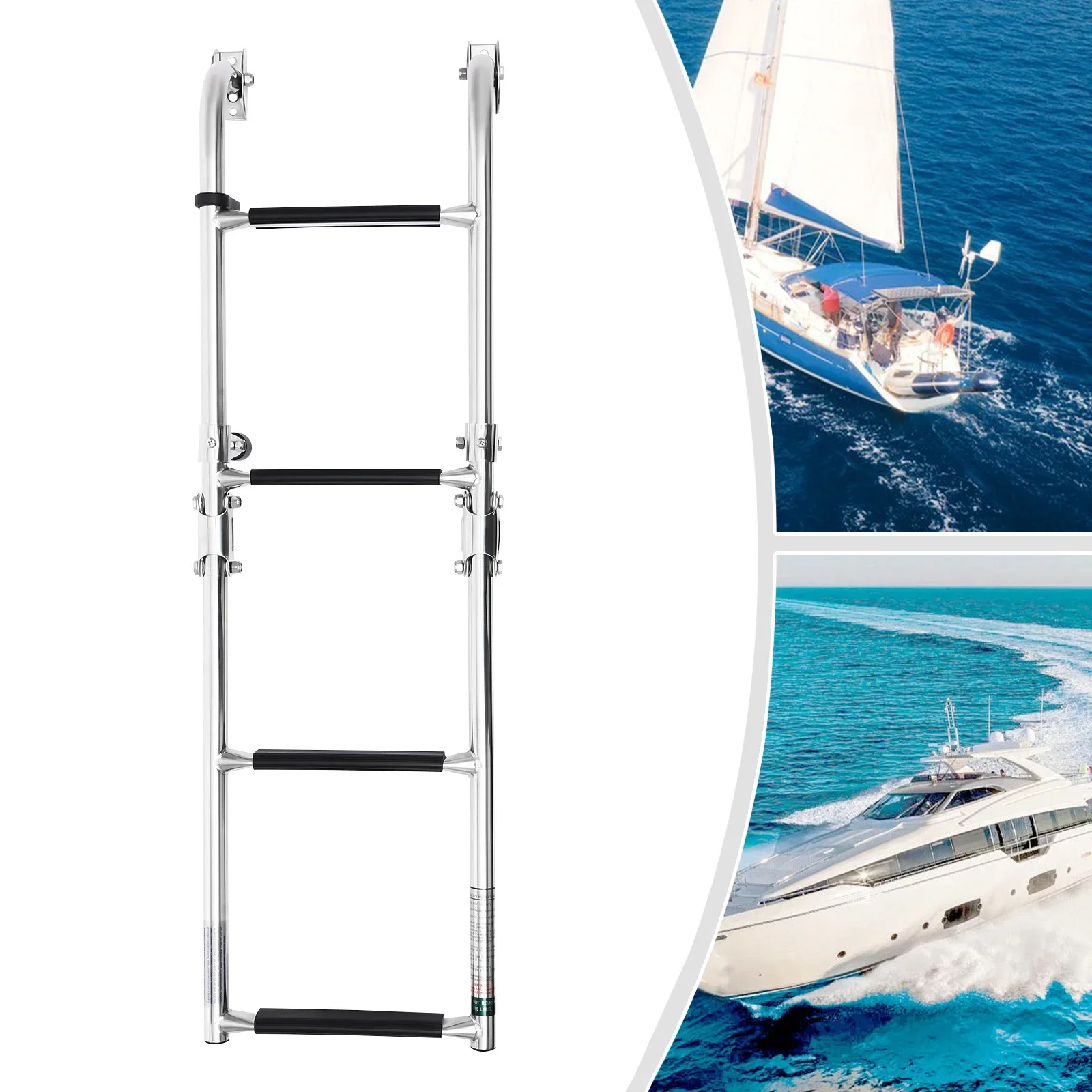 Scaletta pieghevole portatile in acciaio inossidabile 2+2 Scaletta per barche per yacht Barche da pesca