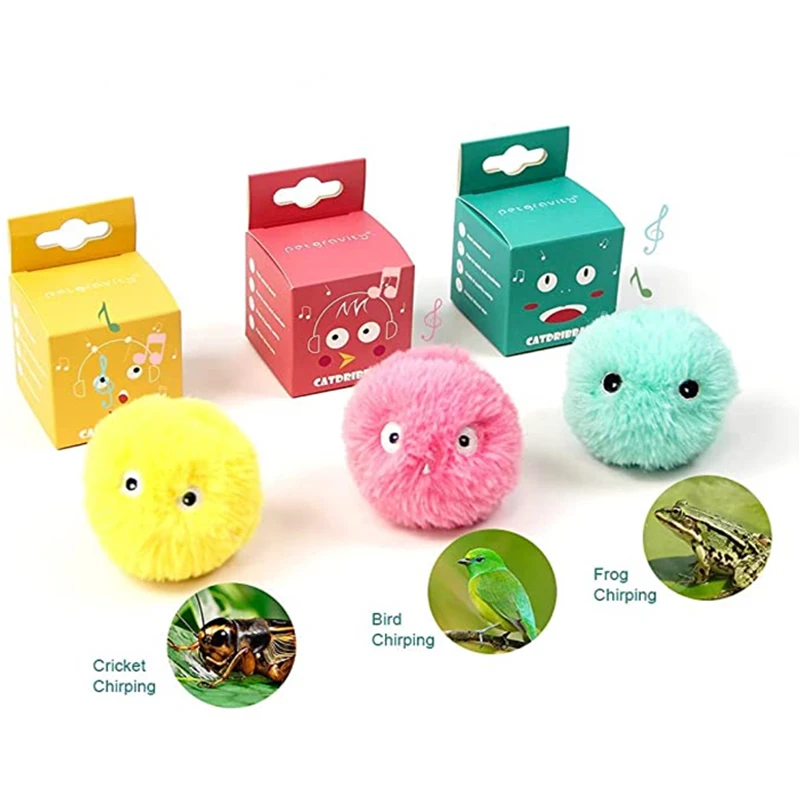 Interaktiver Ball, intelligentes Katzenspielzeug, Plüsch, elektrisches Katzenminze-Trainingsspielzeug, Kätzchen, Touch-Sounding, Haustierprodukt, Quietschspielzeugball