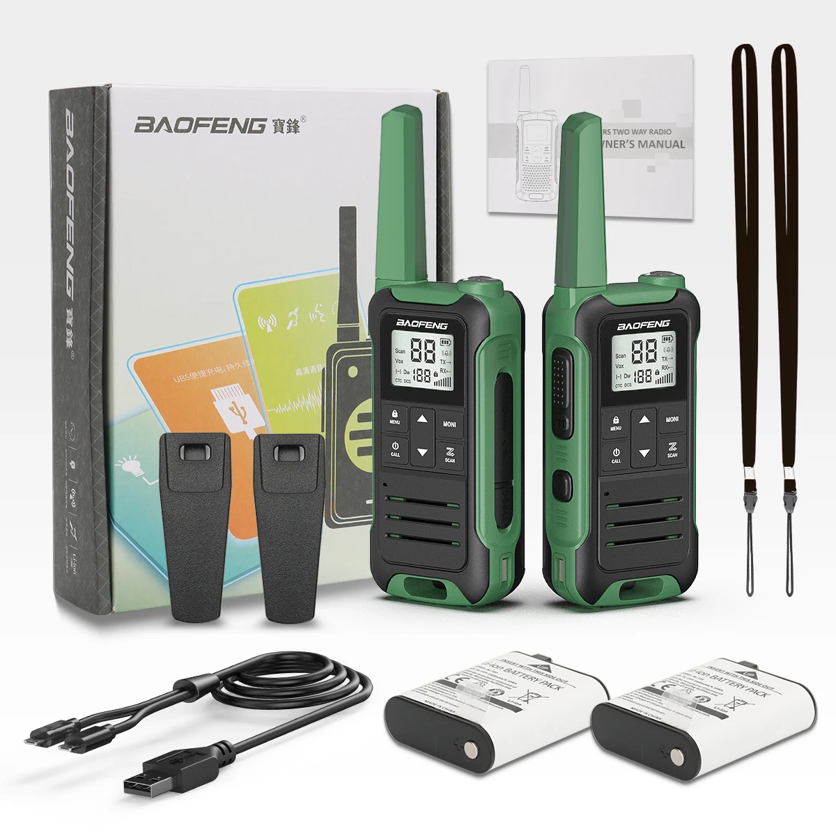 2PCS Baofeng F22 Long Range Walkie Talkie PMR/FRS Wiederaufladbare Typ-C Ladegerät Tragbare Zwei Weg Radio für Camping
