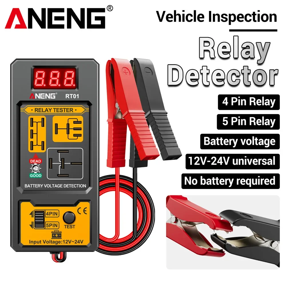 ANENG RT01 probador de relé de coche Universal probador de voltaje 11-25V batería ar indicador LED automotriz relé de luz comprobador de diagnóstico