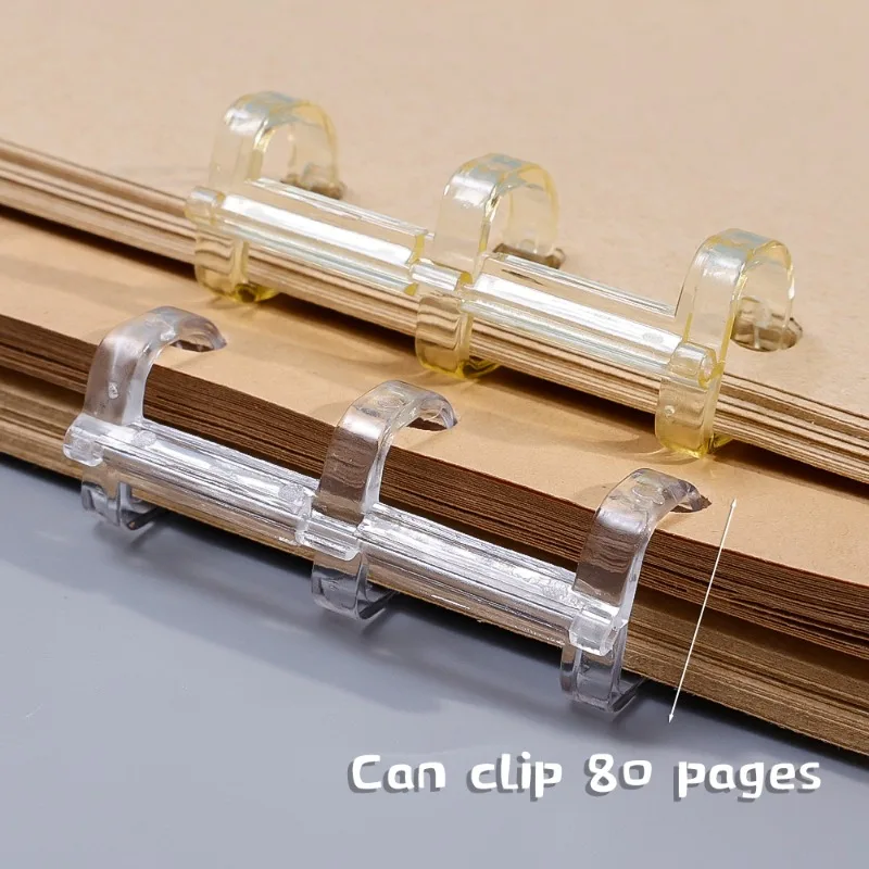 Fichários de folhas soltas, 5 cores, 3 buracos, anéis de livro, encadernação translúcida, pentes, divisão para diy, diário, scrapbook, material escolar