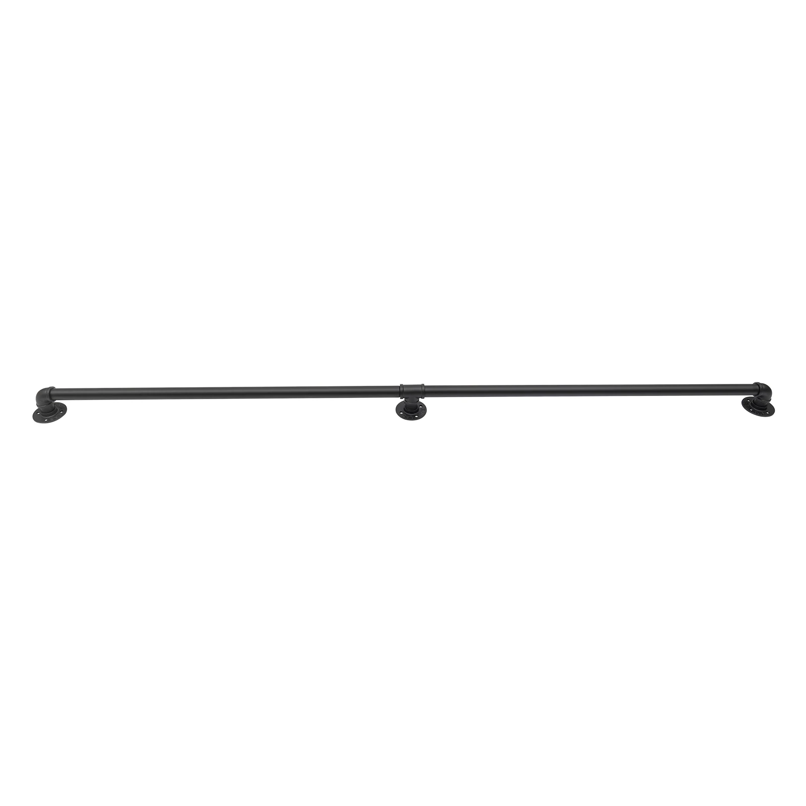Durable Metal Stair Railing with T-Shaped Connectors, Galvanized Iron Construction, Black Finish, Easy to Install
