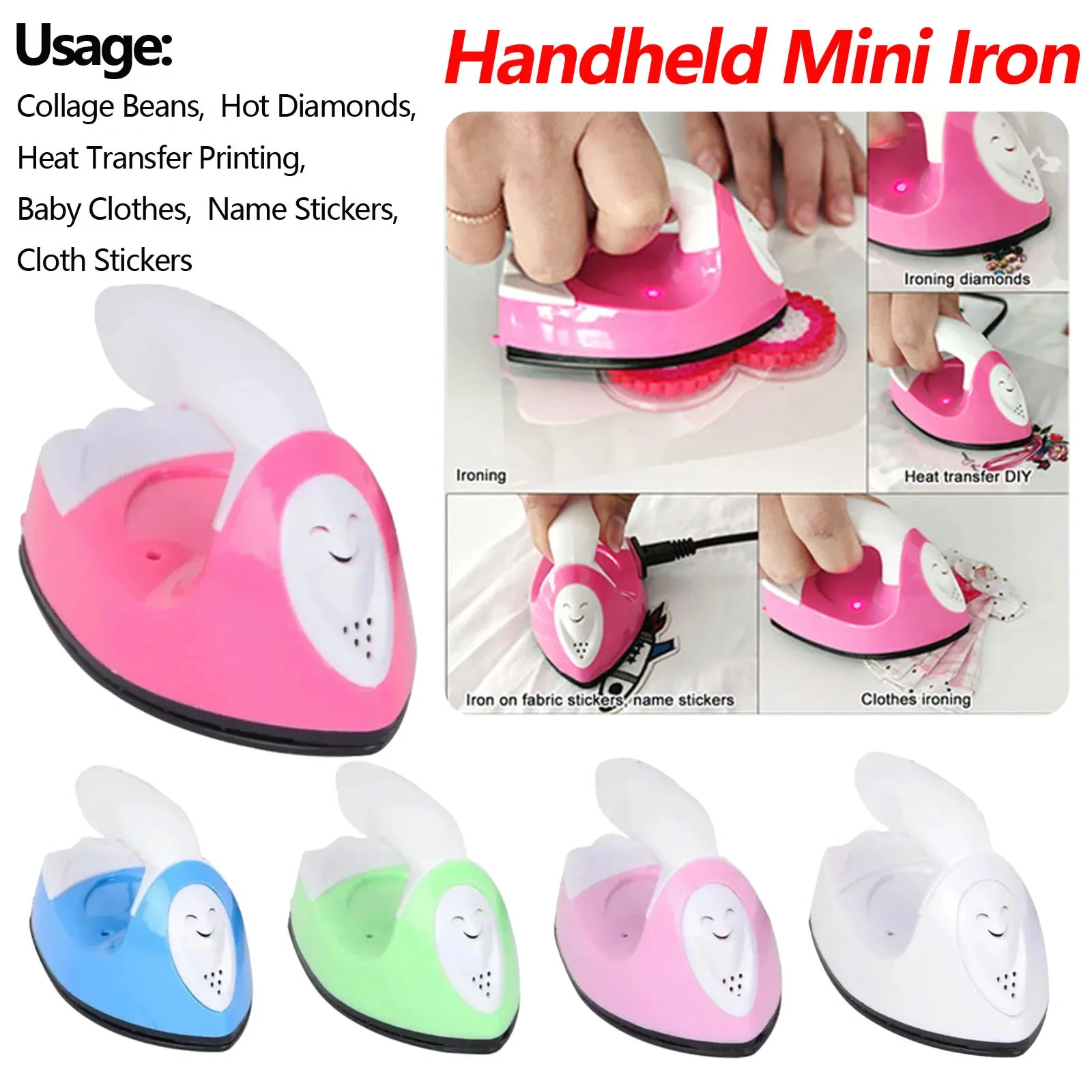 DIY Handheld Mini Eisen Tragbare Elektrische Mini Hitze Presse Maschine Vielseitig Schnelle Heizung-Up für Heiß Bohren Name Tuch Aufkleber
