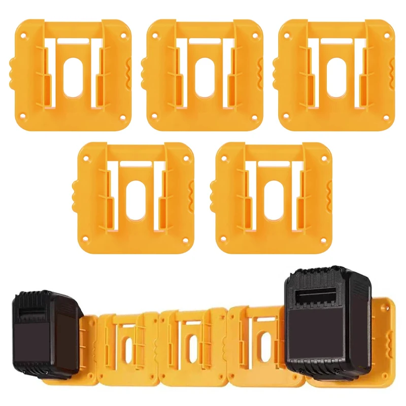 Estante de almacenamiento de soporte de batería para batería de iones de litio Dewalt 18V 20V DCB203 DCB205, base de batería de montaje en pared para banco de trabajo, 1/2/5 Uds.