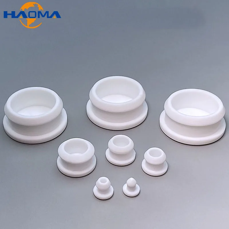 Tapas de goma de silicona blancas, tapa de enchufe tipo T, junta cónica a presión, tapón de sellado final, insertos de tubo Bung 2,5mm-50,6mm
