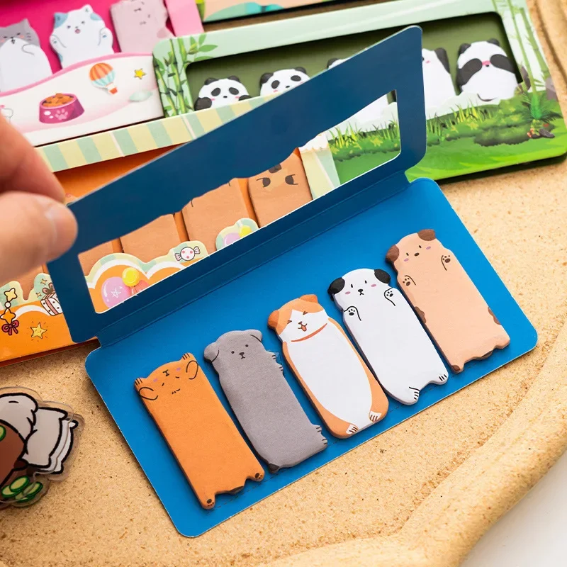 150sheets Kawaii Cartoon Animals Sticky Notes Memo Pad Bookmark Flags Index Tab Sticky Notes Label Paper Stickers Stationery