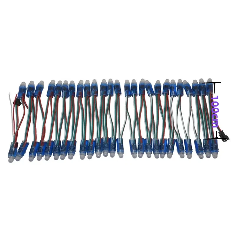 50 teile/los DC5V /DC12V 12mm WS2811 IC weißes Kabel LED-Modul String Weihnachten LED Pixel Licht adressierbare wasserdichte RGB-Lampe