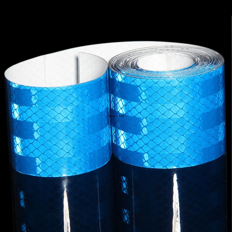 2,5 cm/5 cm/10 cm blaue mikroreflektierende Bänder, hochintensive Retro-Klebestreifen, wasserdichte Sicherheitswarnungsreflektoren, Autoaufkleber