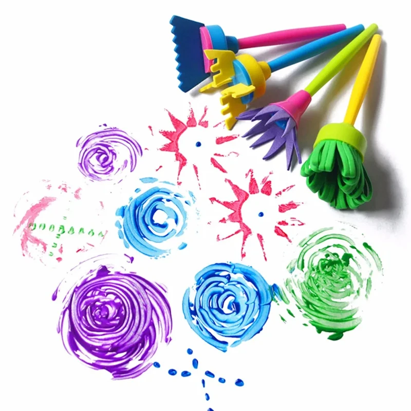 Zestaw gąbek do malowania Zestaw zabawek do rysowania dla dzieci EVA Stempel Art Rubbings Graffiti Roller Narzędzia Wczesna edukacja DIY Puzzle Zabawka TMZ