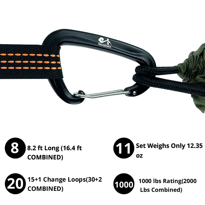 Lightweight Parachute Hammock com 2 Tree Strap, Camping Único, Portátil, 300x140cm, 2 Ganchos