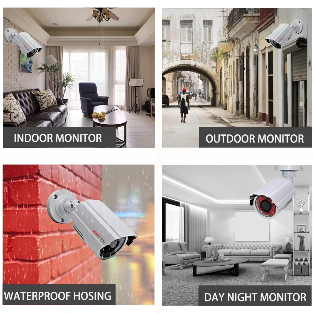 HD 720 p/1080 p AHD Analog กล้องเฝ้าระวัง Night Vision DVR CCD สําหรับกลางแจ้งในร่มกันน้ํา Home Office CCTV Security กล้อง