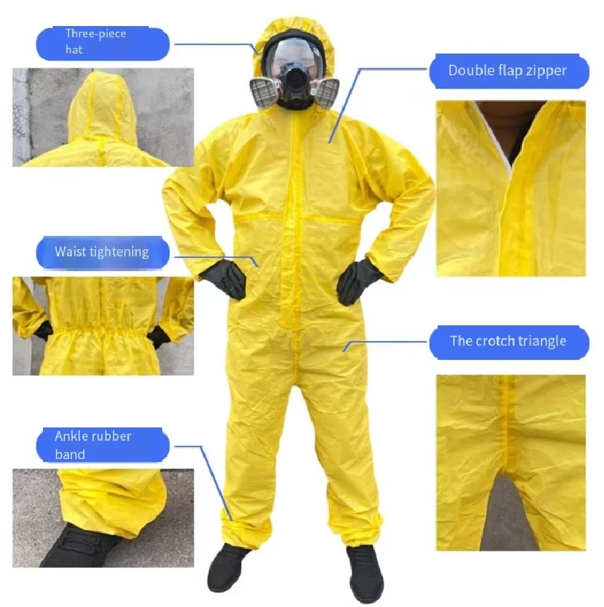Chemikalienschutzanzug-Overall, gefährliche Chemikalien, flüssigkeitsbeständige Schwefelsäure- und alkalibeständige Arbeitsschutzkleidung