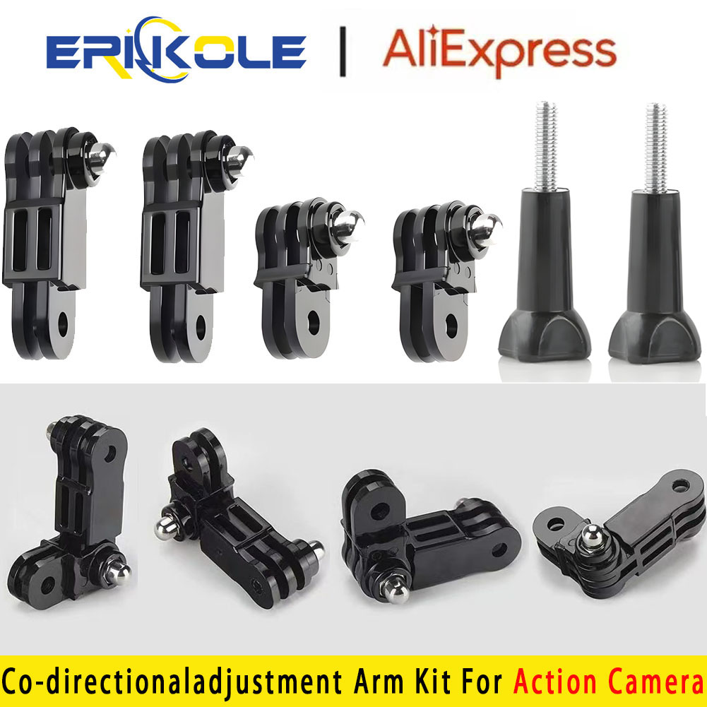 For Gopro Hero Accessories Long & Short Adjust Arm Straight Joints Convert Mount For DJI Osmo Insta360 Action Cameras Pivot Arm