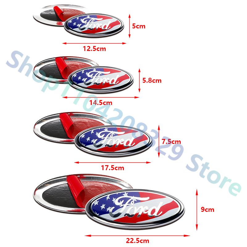 Emblema de rejilla delantera de coche, insignia con logotipo de maletero trasero, accesorios adhesivos para Ford Focus mk2 mk3 Fiesta mk7 Ranger Mondeo mk4 S-MAX Kuga