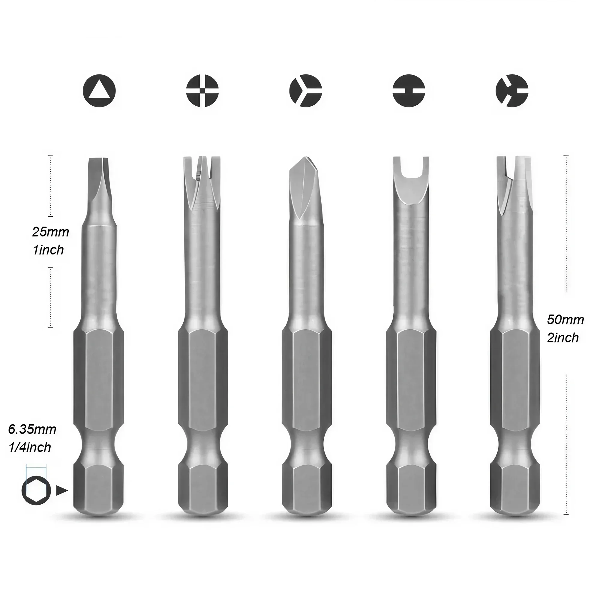 5/7/13pcs Special-shaped Screwdriver Set, 50mm Magnetic Chrome-Vanadium Bits for Repair, Y-Type Triangle Cross 3-Point
