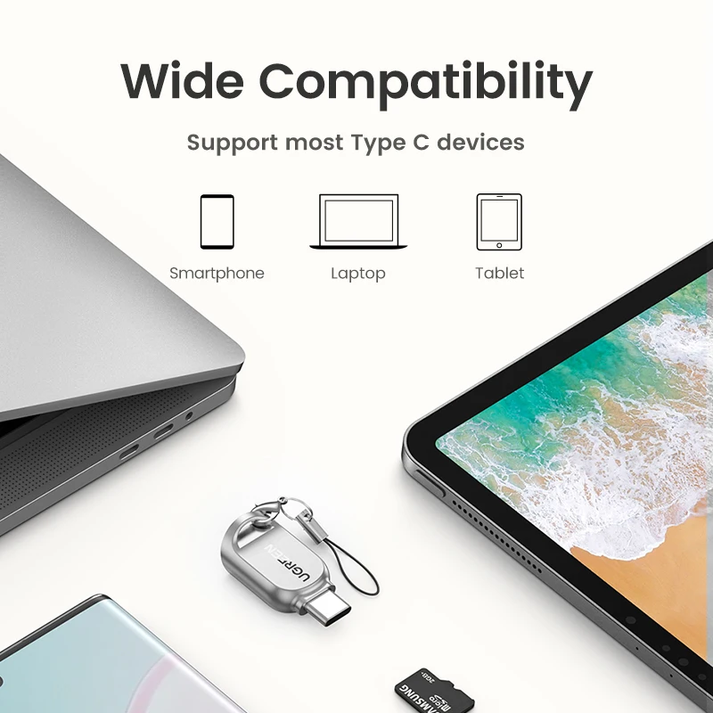 UGREEN-lector de tarjetas de USB-C a Micro SD, adaptador OTG para ordenador portátil, PC, tableta, teléfono, Windows, MacOS, USB 3,0