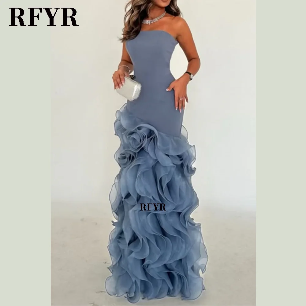 RFYR Asymmetrisches Abendkleid, abgestufte Schichten, Partykleid für Damen, Meerjungfrau-Abendkleider, formelle Anlässe, individuell gestaltet