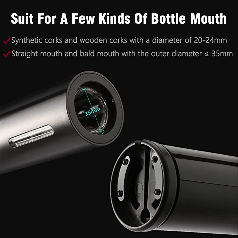 ที่เปิดขวดไวน์ไฟฟ้าอัตโนมัติสําหรับเบียร์ USB และแบตเตอรี่ ที่เปิดขวดเบียร์ Corkscrew ที่เปิดฝาเบียร์ไวน์อุปกรณ์ครัว