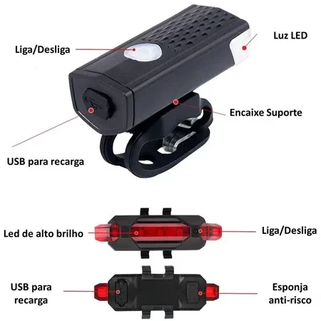 야외 사이클링 램프 테일라이트 세트는 다양한 조명 변환 USB 충전을 지원합니다.