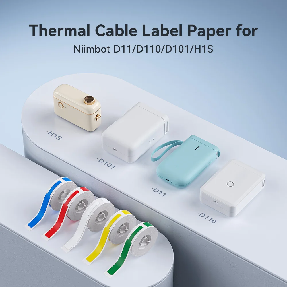 สีป้ายสายเคเบิลสําหรับ Niimbot D11 D110 D101 H1S Pinter สีสันสายไฟเครือข่ายป้ายหมวดหมู่ Self กาวสติกเกอร์ Organizer