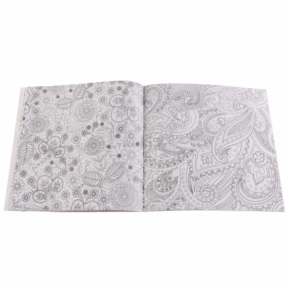 1 Stück 12 Seiten Mandalas Blumen-Malbuch für Kinder und Erwachsene, lindert Stress, tötet Zeit, Malerei, Zeichnung,