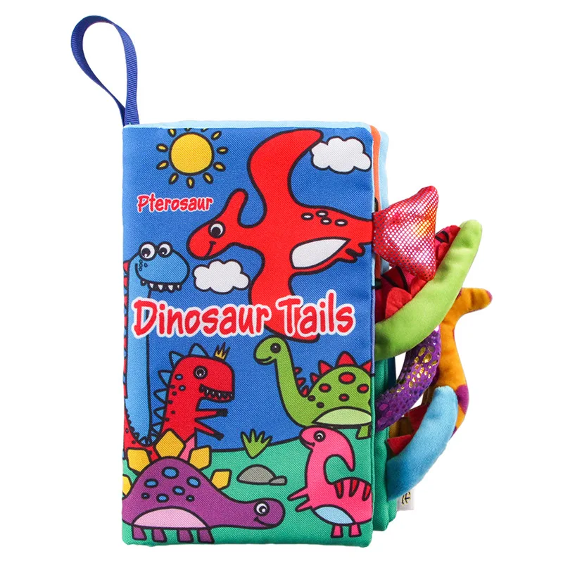 Libro de tela de cola de animal para bebé de 0 a 1 año, libro de tela de Educación Temprana, juguetes infantiles, libro de tela para bebé