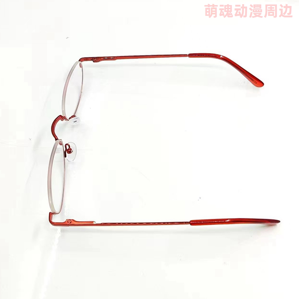 Красные овальные очки в полуоправе, очки для косплея для девочки