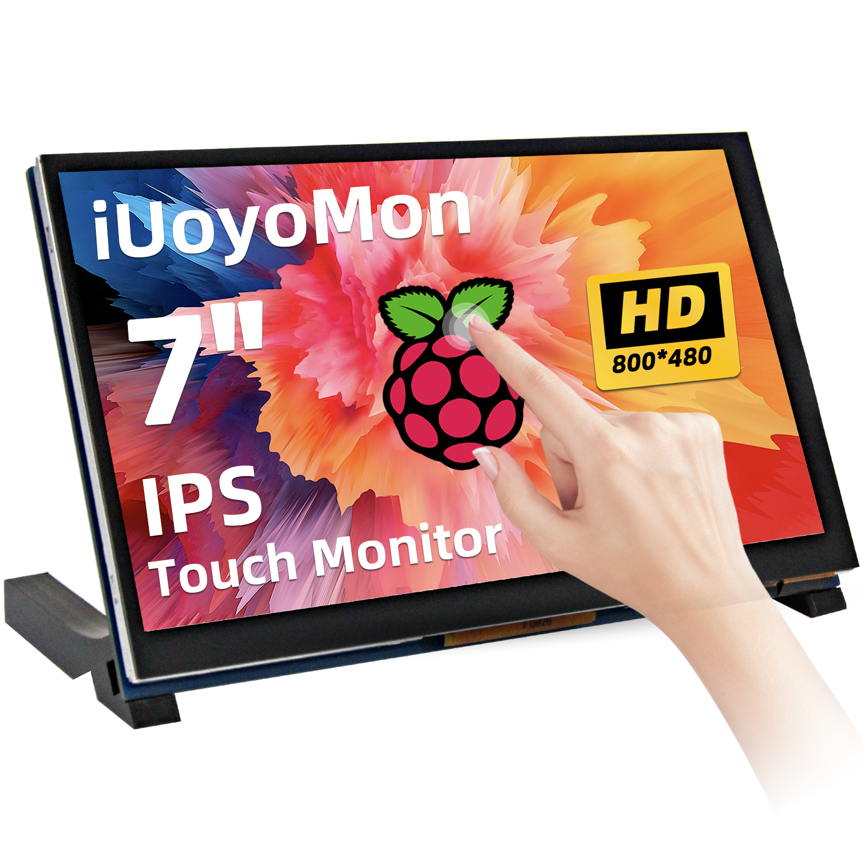iUoYoMon 7-дюймовый сенсорный экран DSI 800x480 ЖК-дисплей Портативный емкостный сенсорный монитор для Raspberry Pi 5 4 3 3B + 2