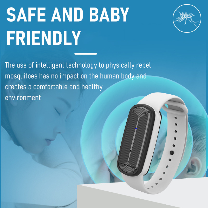 Pulseira eletrônica de prevenção de mosquitos, pulseira ultrassônica de prevenção de mosquitos, leve, adequada para adultos e crianças