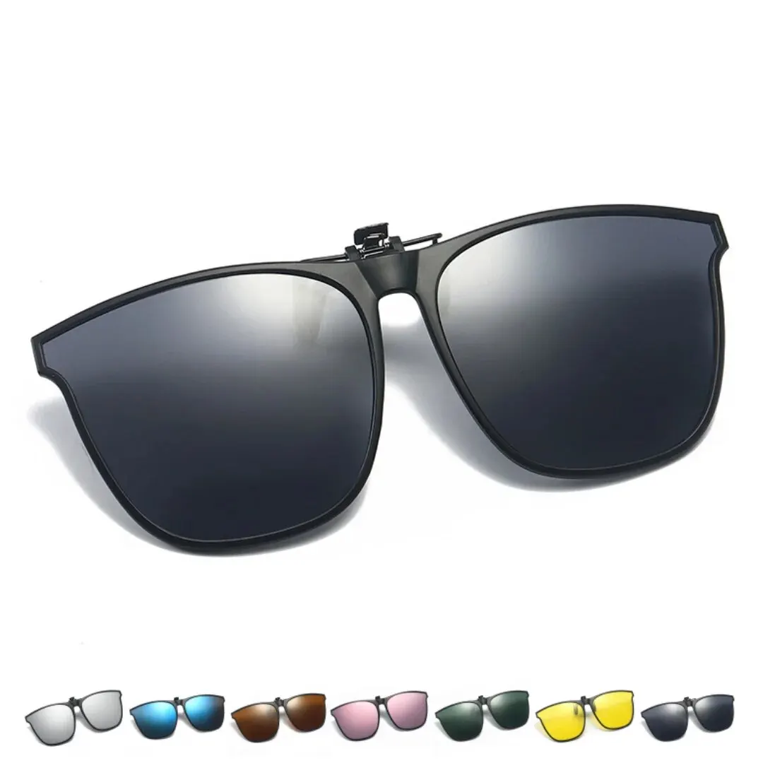 Un par de nuevas gafas de sol con clip para PC para pescar y conducir al aire libre. Gafas de sol con clip para uso diurno y nocturno.