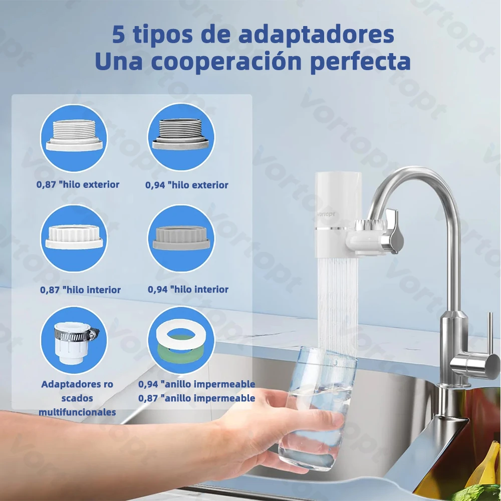 Vortopt-purificador de Filtro de agua para grifo, sistema de filtración de bebidas para cocina y hogar, 400 galones, montaje CEC, 0,5 GPM, 5 etapas Filtro Agua Filtro Agua Para Grifo Grifos De Cocina