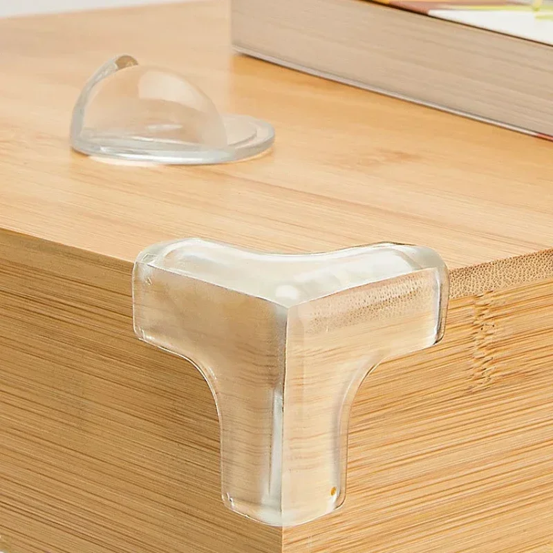 Protezione angolare per tavolo in silicone di sicurezza per bambini Copertura protettiva per bordi per mobili Protezioni per bordi anti-collisione per bambini trasparenti