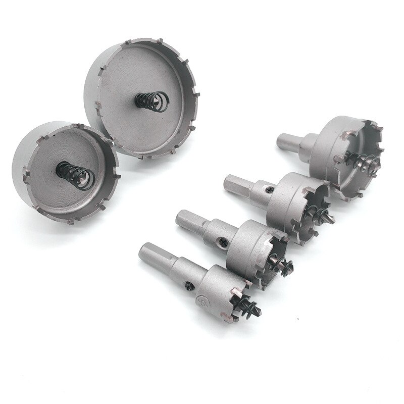 6-Piece Set 22-65mm Tungsten Carbide Hole Saw-Aço Inoxidável/Metal Buraco Abridor, Expansível Broca.