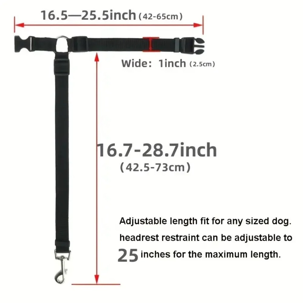 Cinturón de seguridad para perros y gatos, reposacabezas de coche, cuerda de seguridad ajustable, accesorios para perros pequeños, 1 ud.