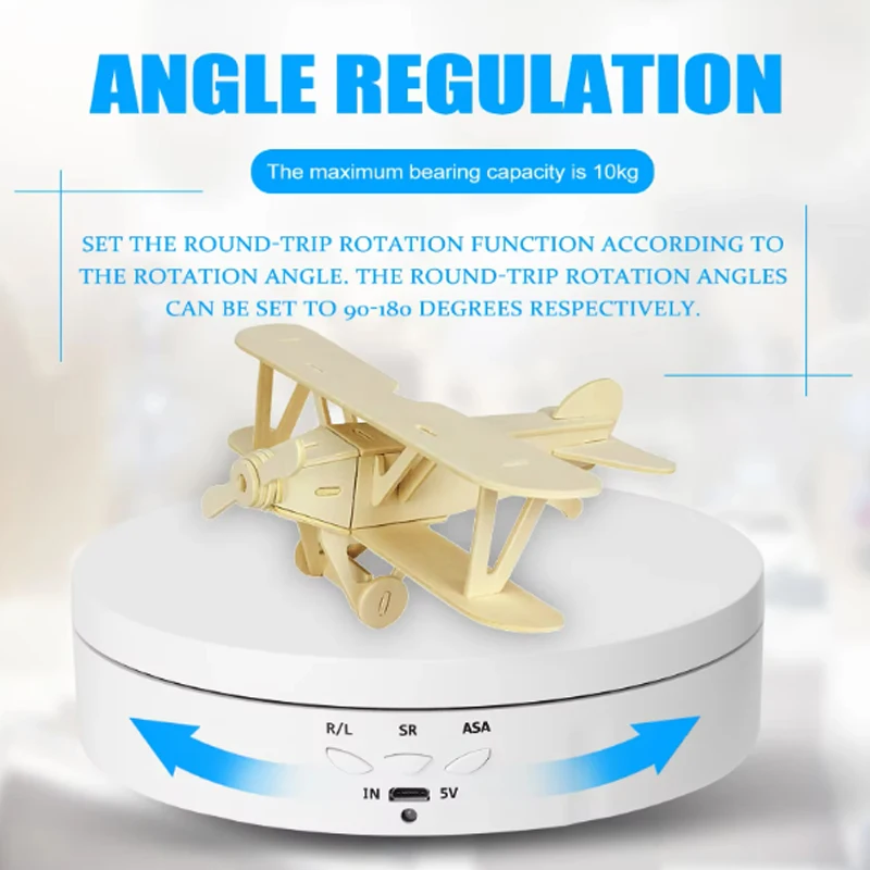 Motorised Rotating Mirror Display Stand,360 Degree Turntable, Jewellery Holder,USB Power Supply, Rotating Shooting, Three Speeds