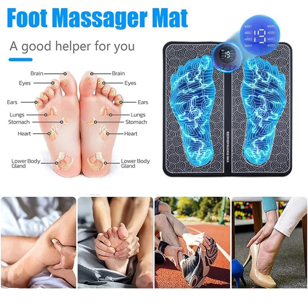 Voet Acupunt Massage Pad USB Opladen Verbeter de bloedcirculatie Spiermassage Ontspanning Handig elektrisch zoolmassageapparaat