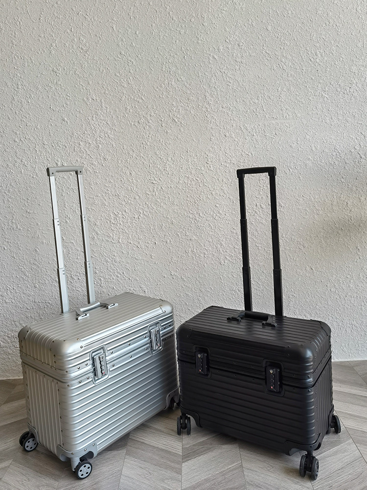 すべてのアルミニウムマグネシウム合金写真撮影荷物機内持ち込みスーツケースフリップアップカバー 20 インチカメラボックス水平バージョン男性女性トラベルバッグ