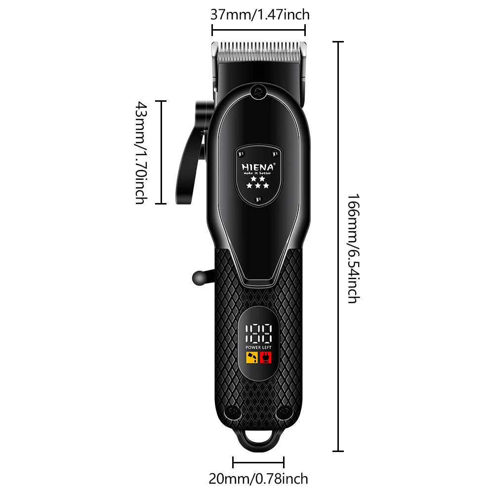 HIENA clipper ผมเครื่องโกนหนวดกรรไกรไฟฟ้ามืออาชีพ PUSH ร้านตัดผมผม Trimmers ตัดผม Trimmer สําหรับชาย