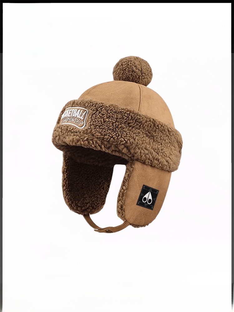 ムースキングシップ女性の冬の屋外自転車乗馬耳保護スエード生地刺繍スカーフキャップ冬暖かいはさみ