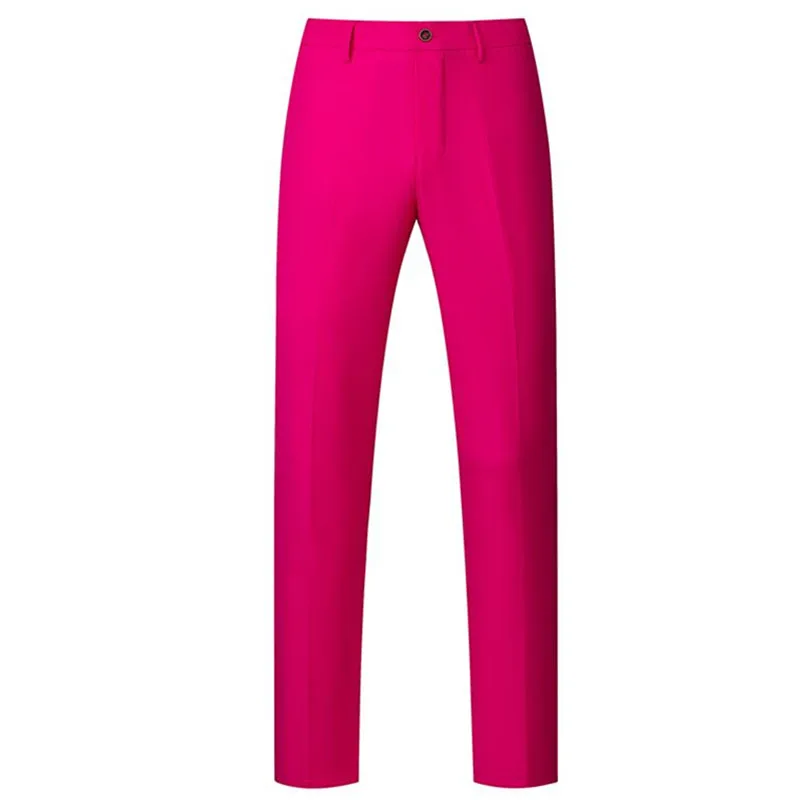 กางเกงผู้ชายทรงสลิมฟิต celana setelan สีดำ/แดง/รอยัลบลูสำหรับงานแต่งงานสำนักงานสำนักงาน