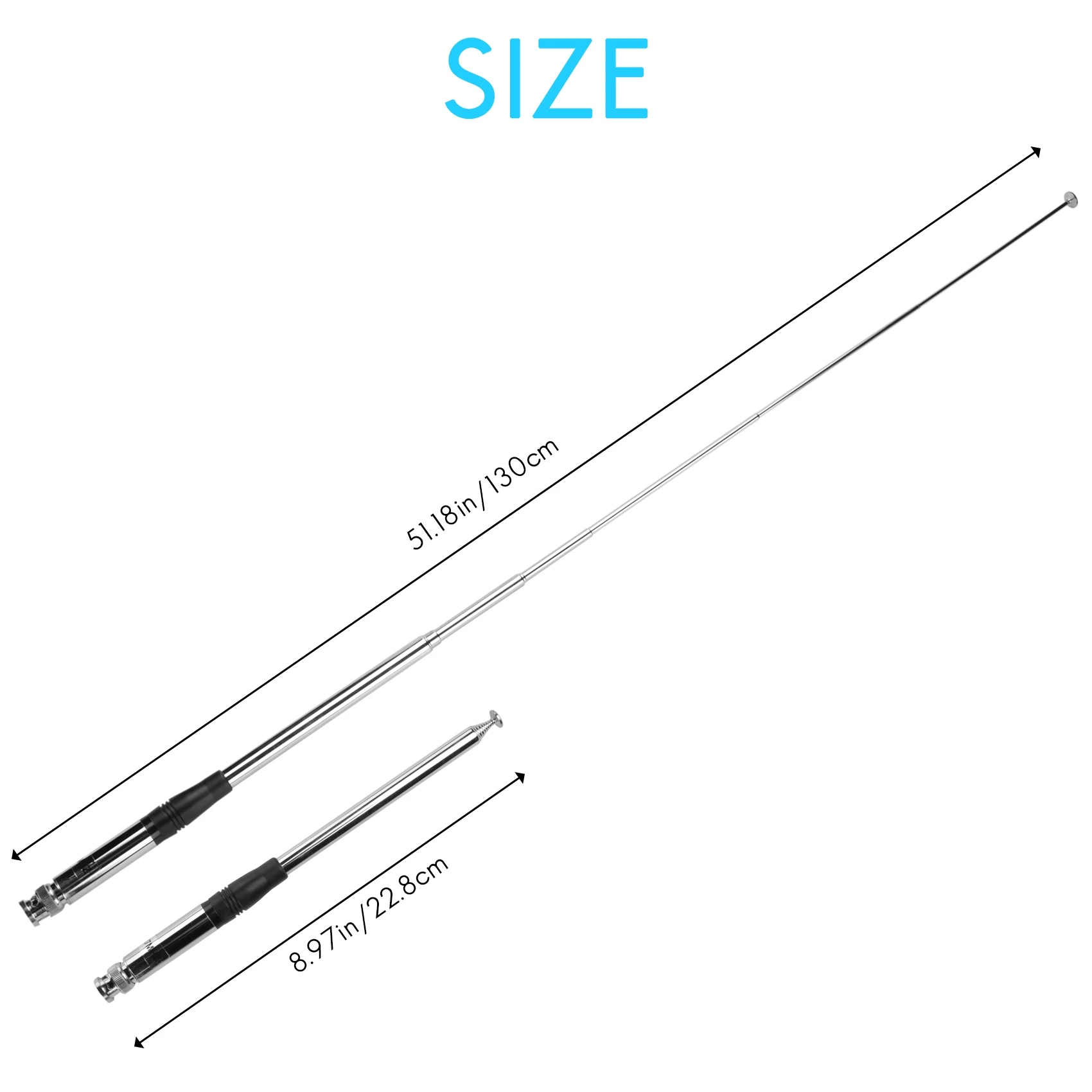 ใหม่ล่าสุด 27Mhz เสาอากาศ 9 นิ้วถึง 51 นิ้ว Telescopic/Rod เสาอากาศ HT สําหรับ CB มือถือ/วิทยุแบบพกพาพร้อมขั้วต่อ BNC