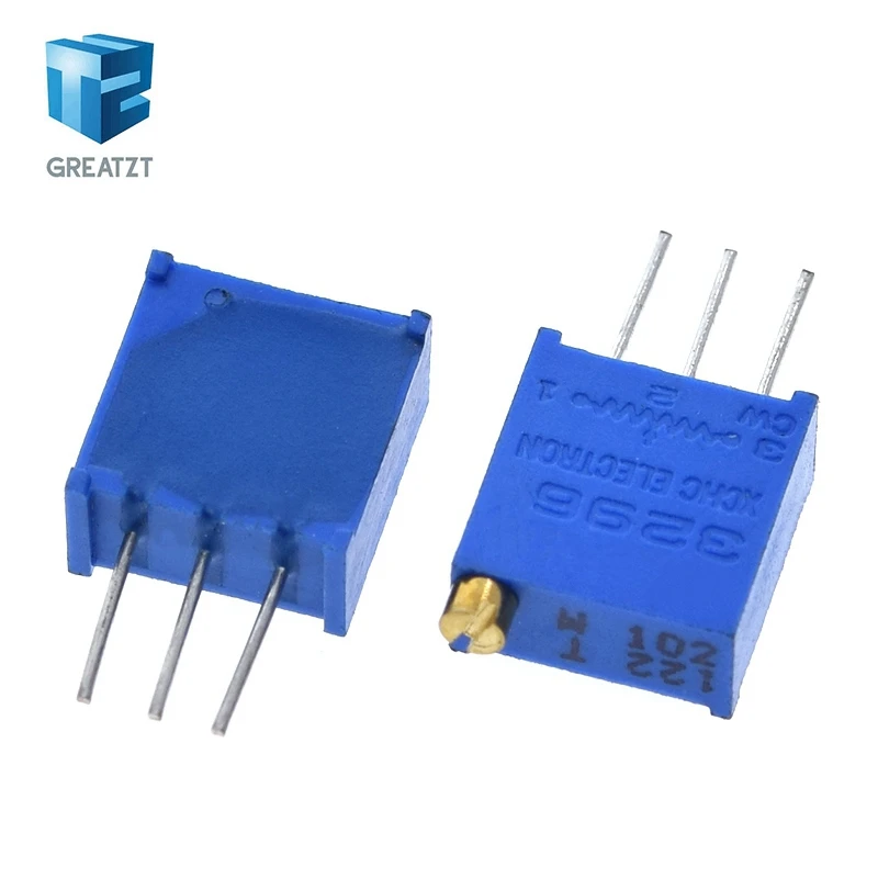 GREATZT 10 шт. 3296 Вт 1k 2k 5k 10k 20k 50k 100k 200k 500k 1M 1ohm триммер триммер тип потенциометра для Arduino