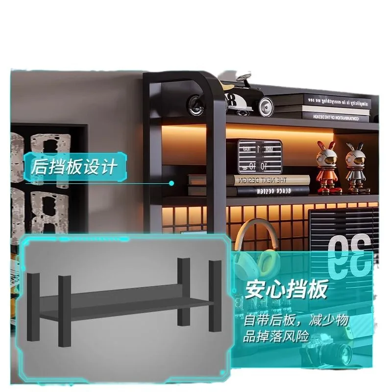 AOLIVIYA Bookshelf Integrated Desk Student Study Table Bedroom Game Table Office Home Desktop Desktop Computer Table