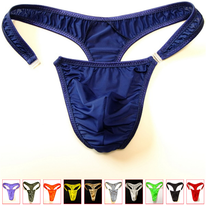Tangas de nailon translúcido para hombre, Bikini Sexy con botones, Bragas, Tanga, parte trasera en T, ropa interior Gay, M/L/XL, oferta, 2019