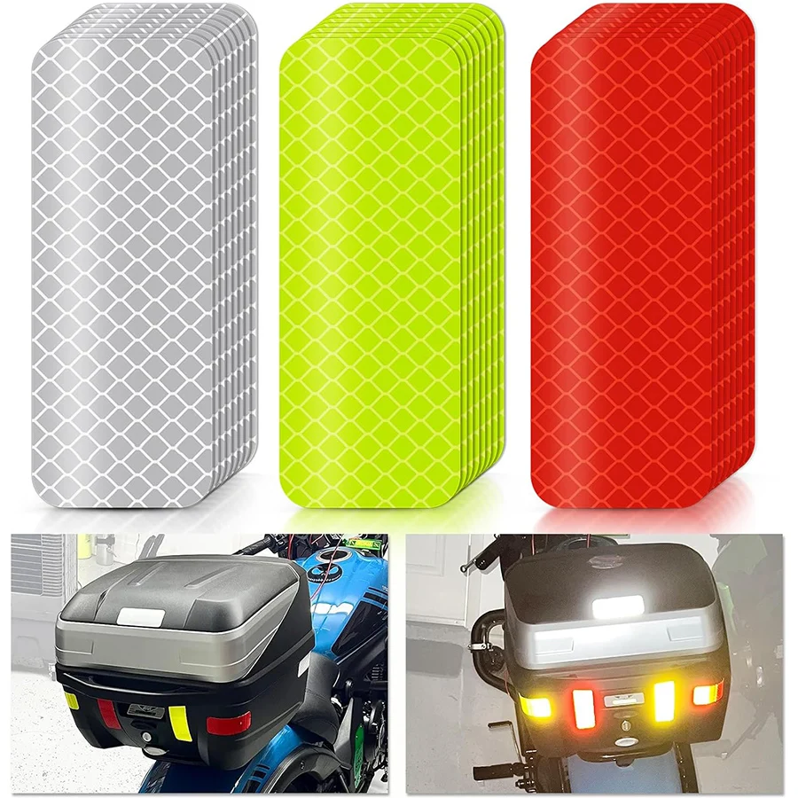 10 pegatinas reflectantes, pegatinas reflectantes de seguridad de advertencia, advertencia de seguridad para mascotas, pegatinas de visión nocturna impermeables de 1,18 x 3,25 pulgadas para bicicletas, motocicletas, ropa, remolques, cascos