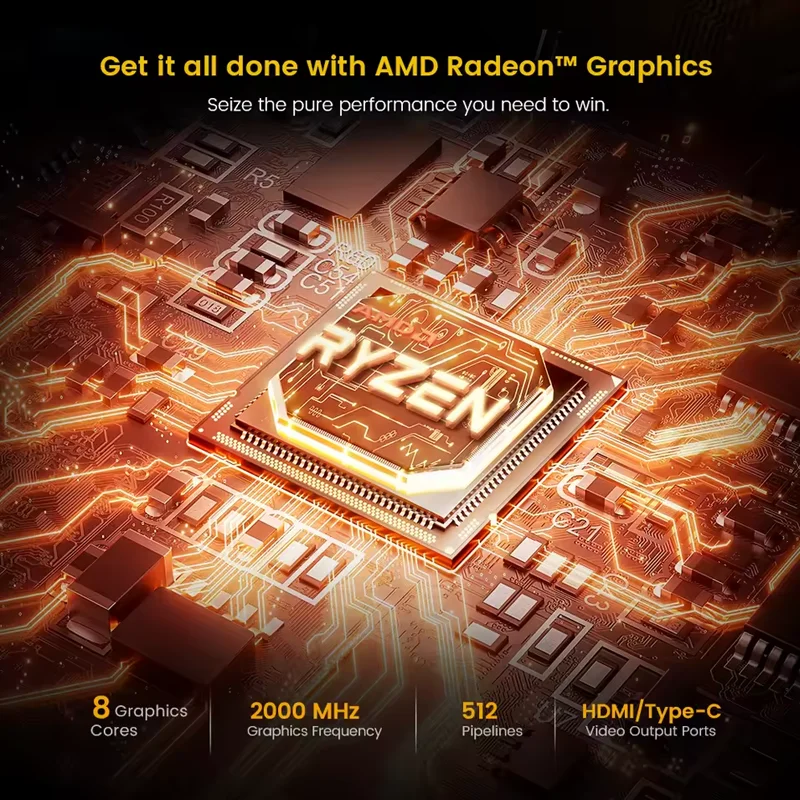 N-one AMD Ryzen 7 5800U Mini PC Air 16 GB DDR4 512 GB SSD Micro computer desktop Dual-Band WiFi 6, Bluetooth 5.2 per casa/ufficio