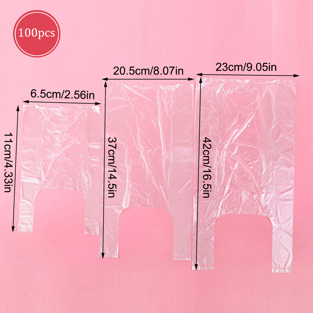 100PCS Vest Type Food Grade Thickened Breakpoint Storage Bag Refrigerator With Roll Household Disposable Hand 3 Sizes Optional