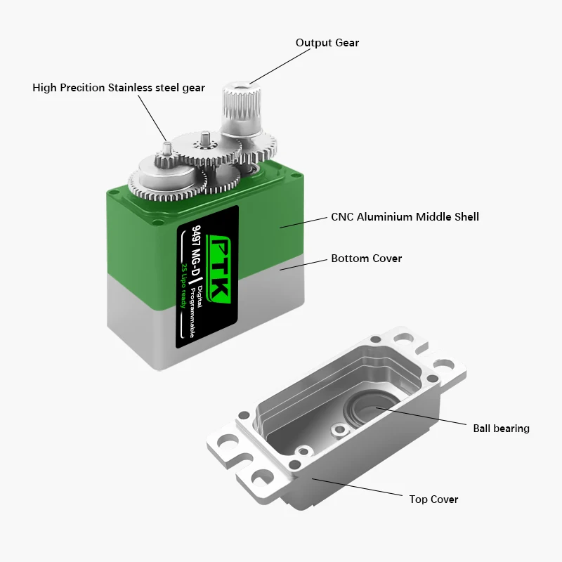 PTK 9497 servo MG-D  20g size Digital Servo Metal gear Programmable 2S Lipo Ready for  RC Helicopter RC Model Car Air
