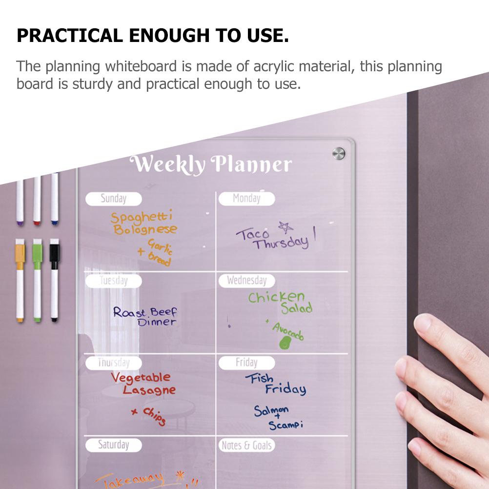 Magnetic Planner Acrylic Fridge Board Clear Dry Erase Board For Weekly Schedule Whiteboard Presentation Supplies Office Tools